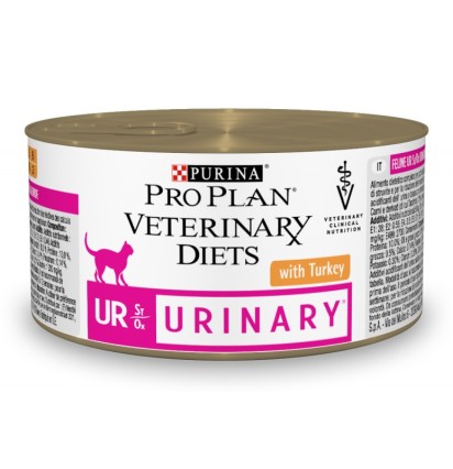 Purina UR Urinary ветеринарная диета консервы для кошек Уринари при МКБ с индейкой 195 гр. 